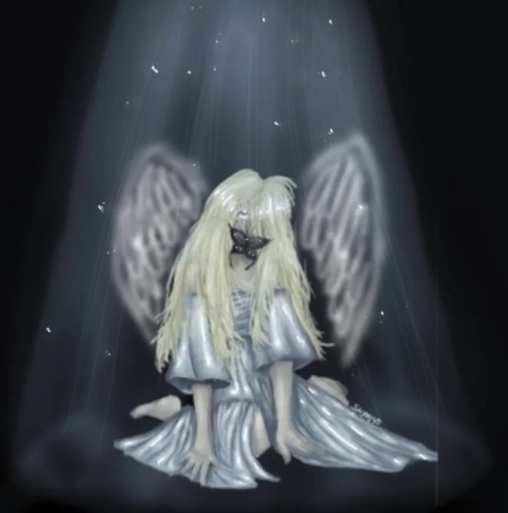 Moonlit Winged Figure