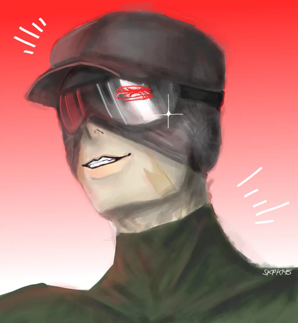 Crimson Visor Portrait