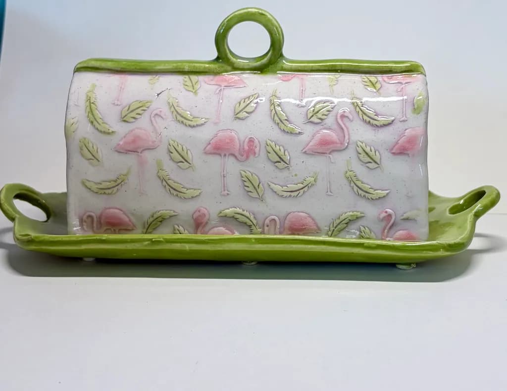 Pink Flamingo Ceramic Tray