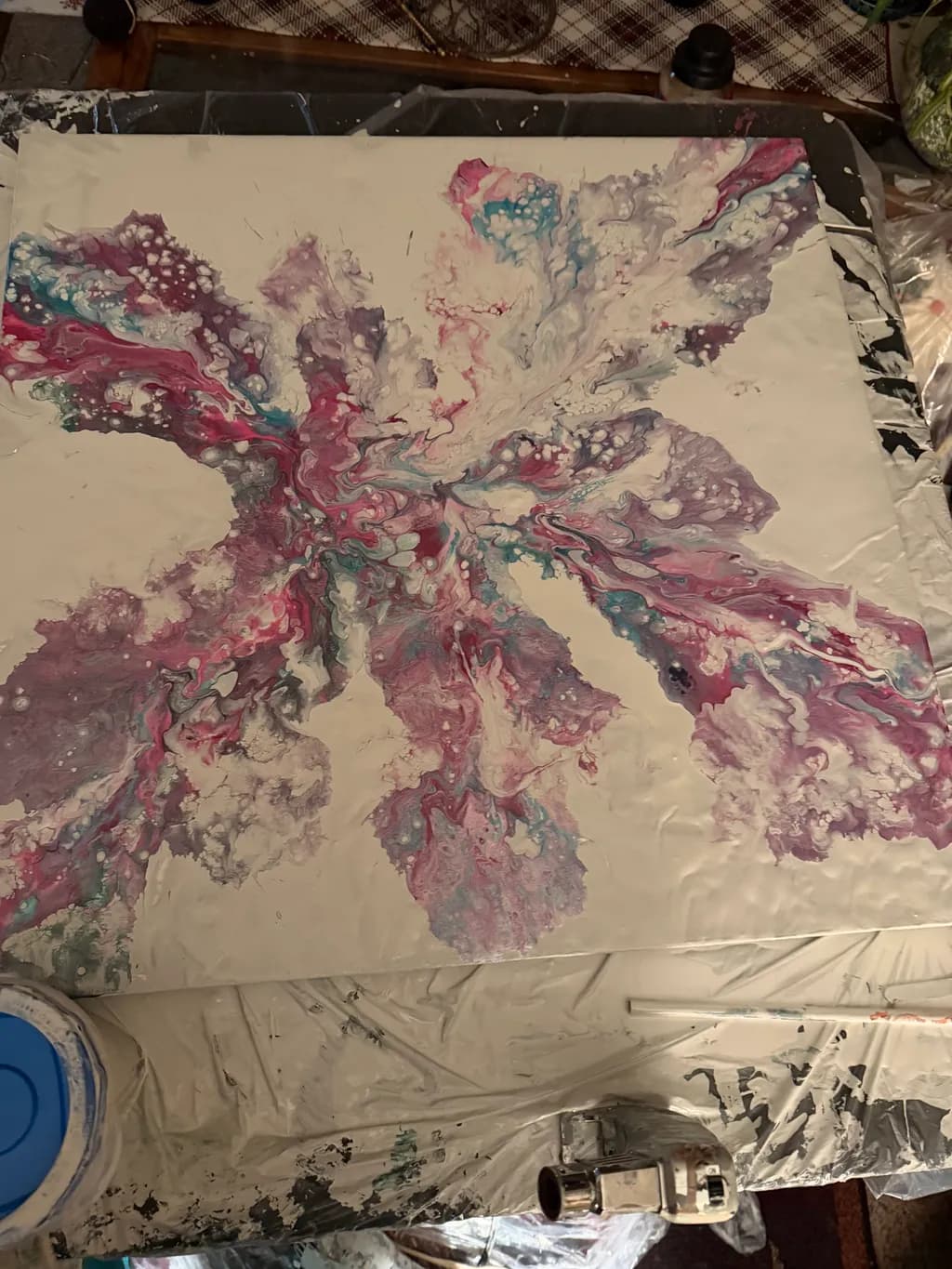 Floral Tide in Plum and Teal