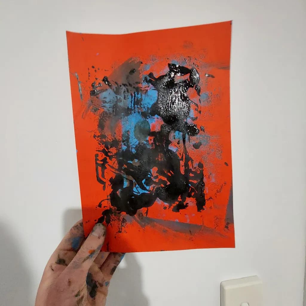 Black Figure on Orange