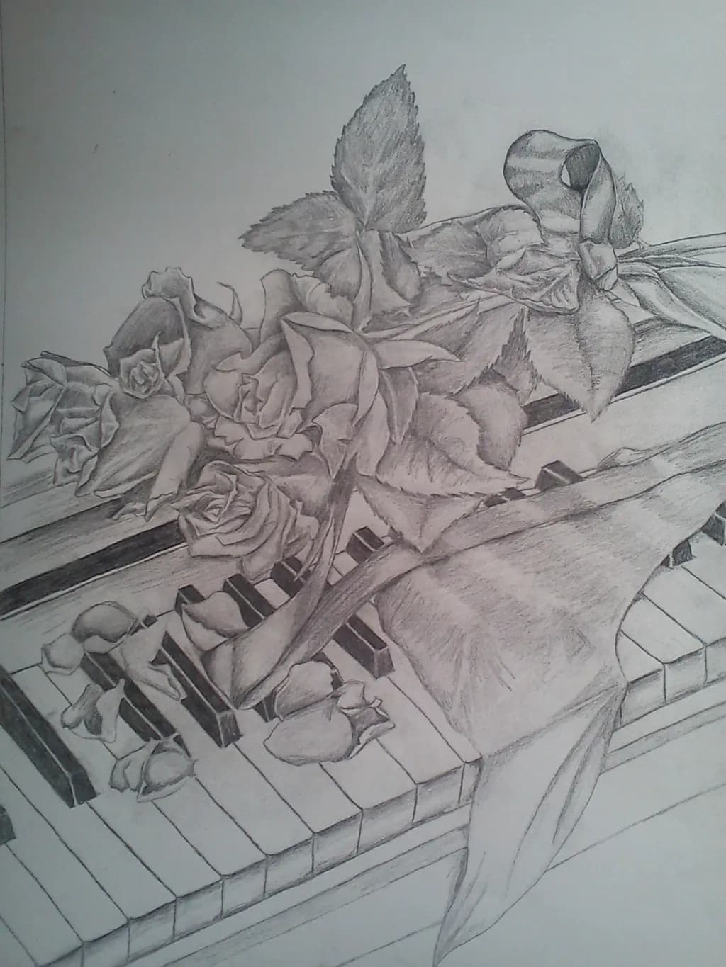 Flowers on Piano Keys