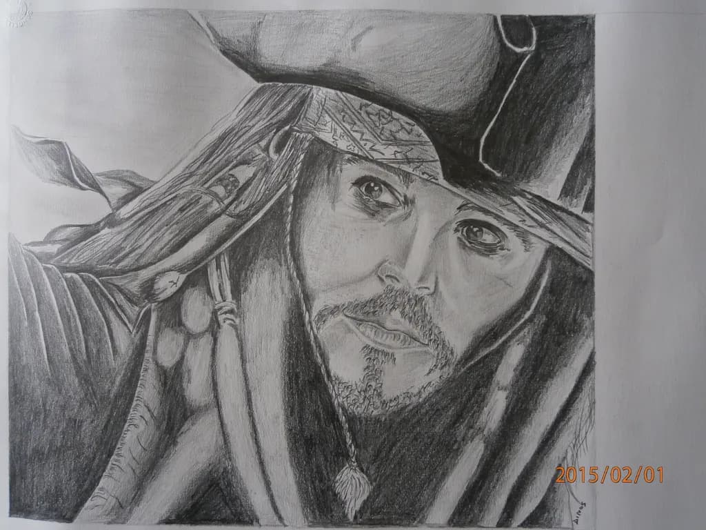 Pirate Portrait in Pencil