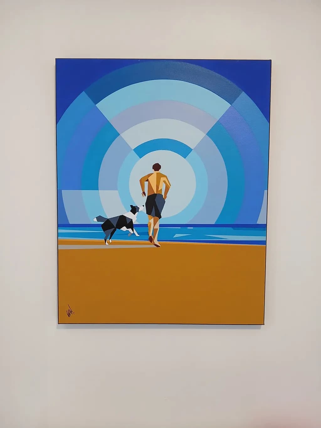 Man and Dog by the Shore