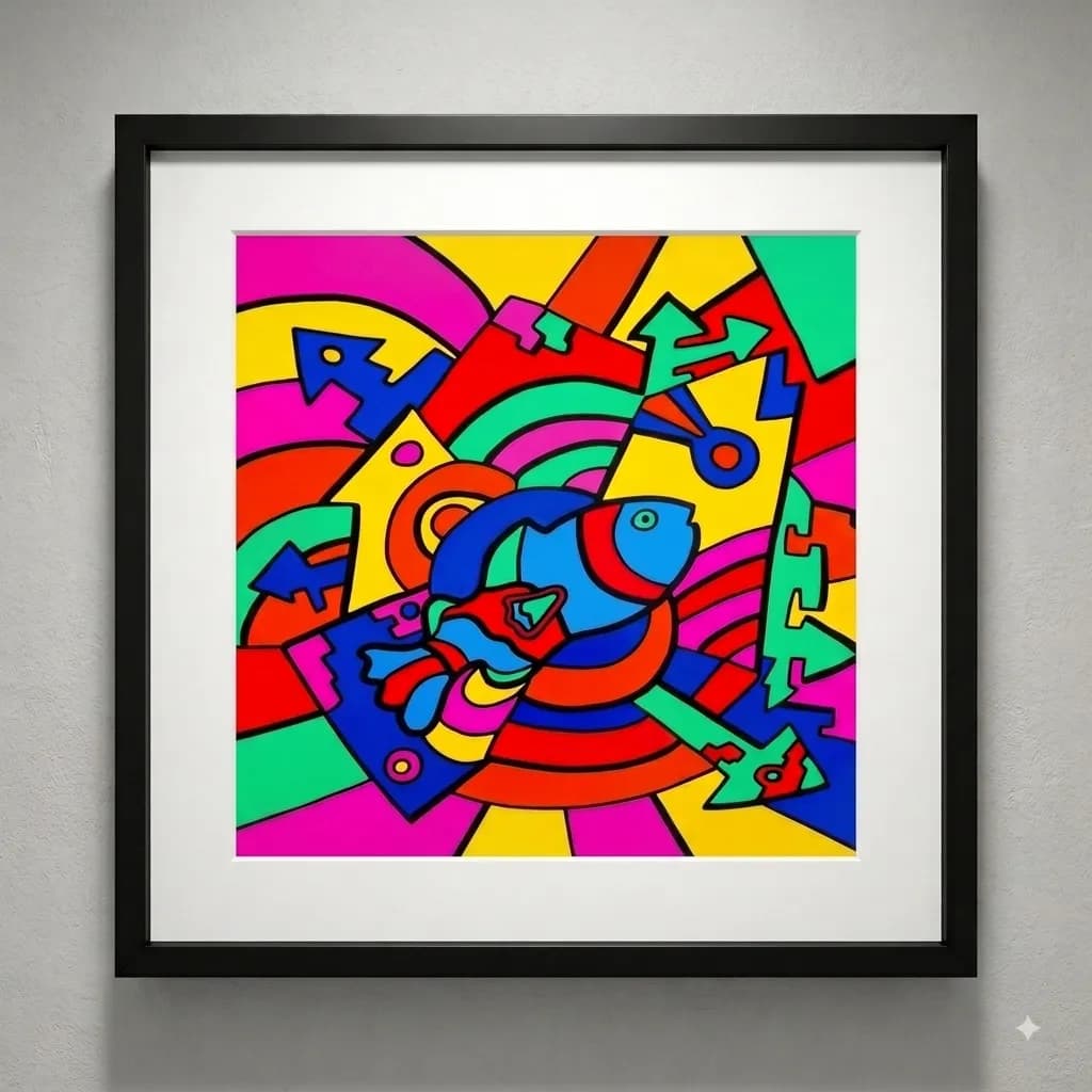 Geometric Fish Mosaic