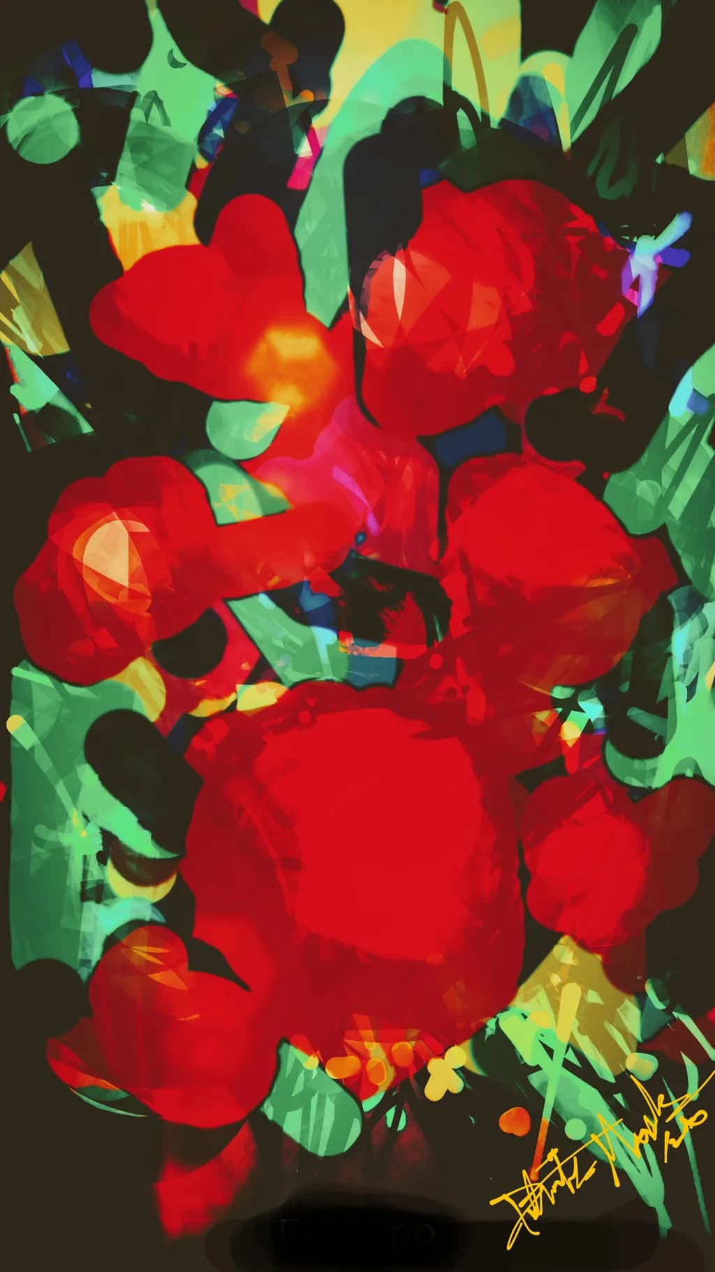 Crimson Garden Abstraction