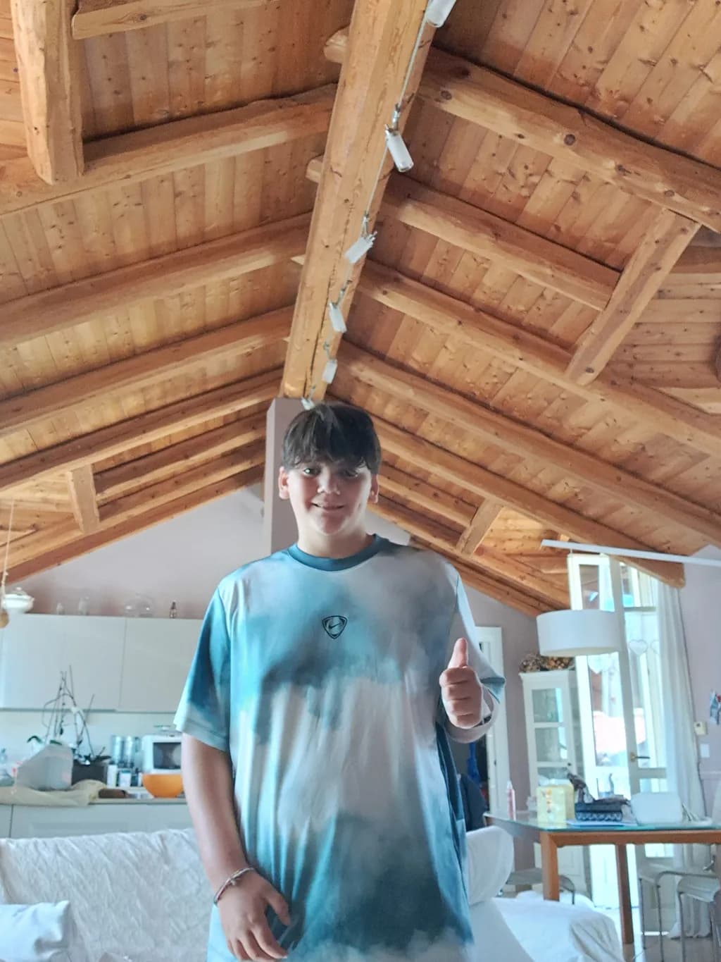 Cabin Thumbs-Up Portrait