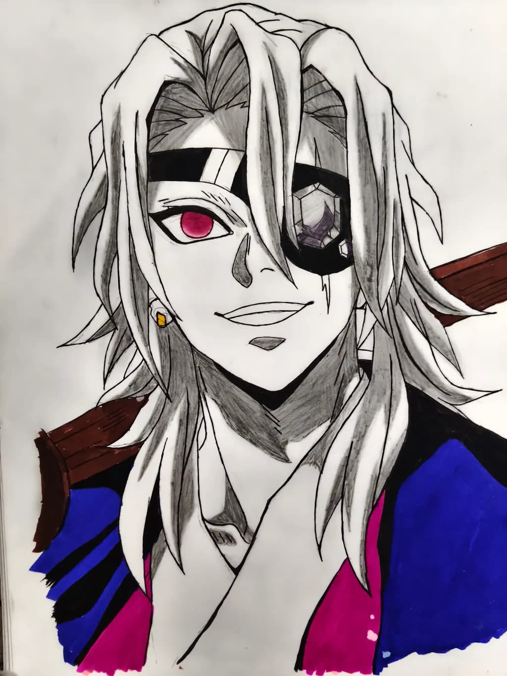 Crimson-Eyed Anime Warrior