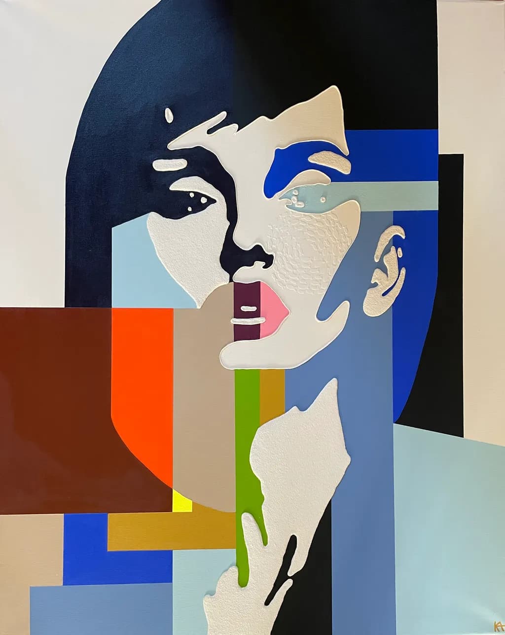Geometric Profile in Blue