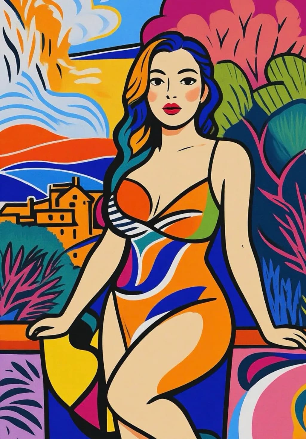 Tropical Woman by the Sea