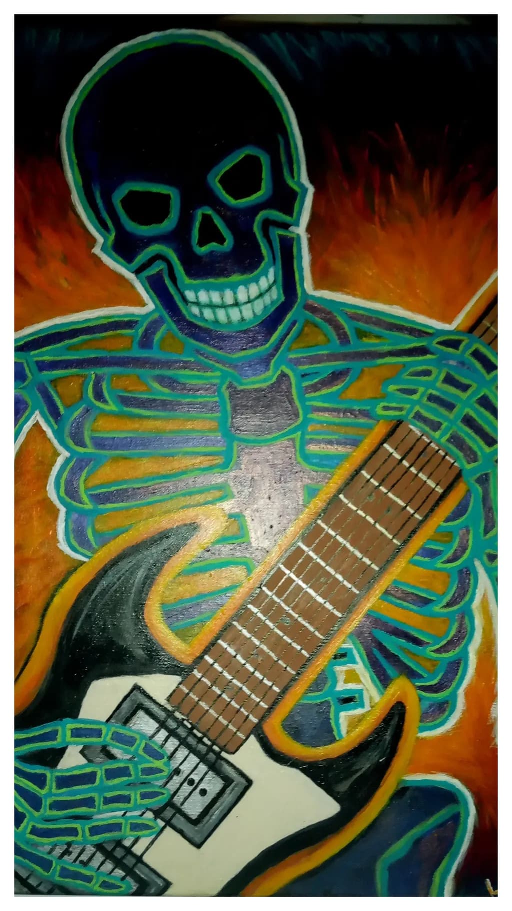 Neon Skeleton Guitarist