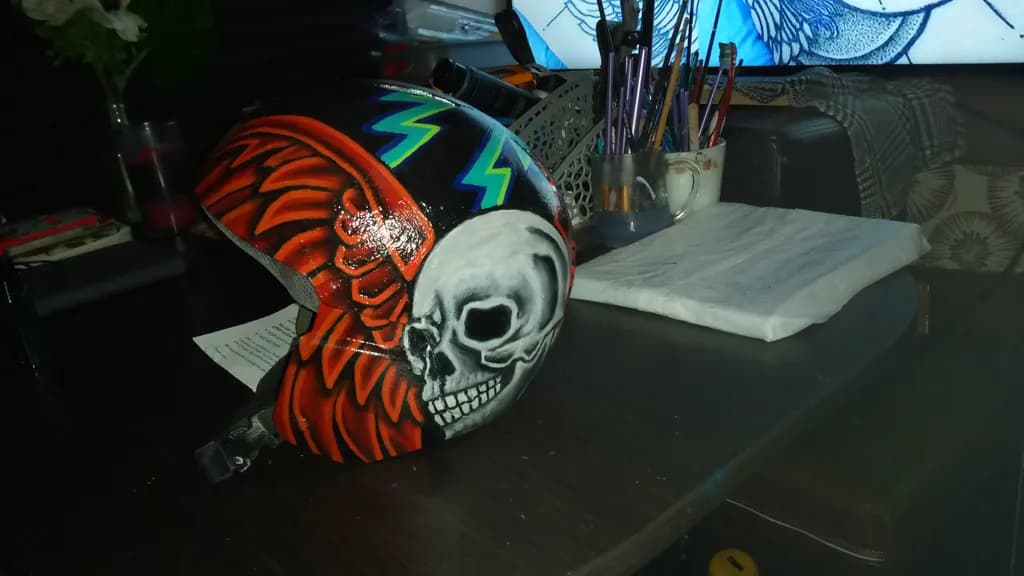 Painted Skull Helmet