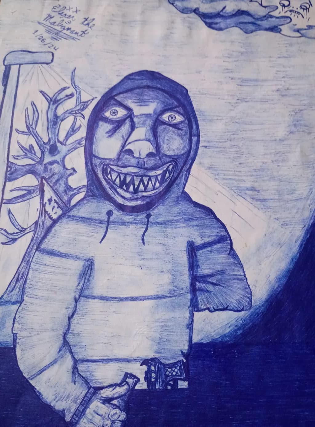 Grinning Hooded Figure