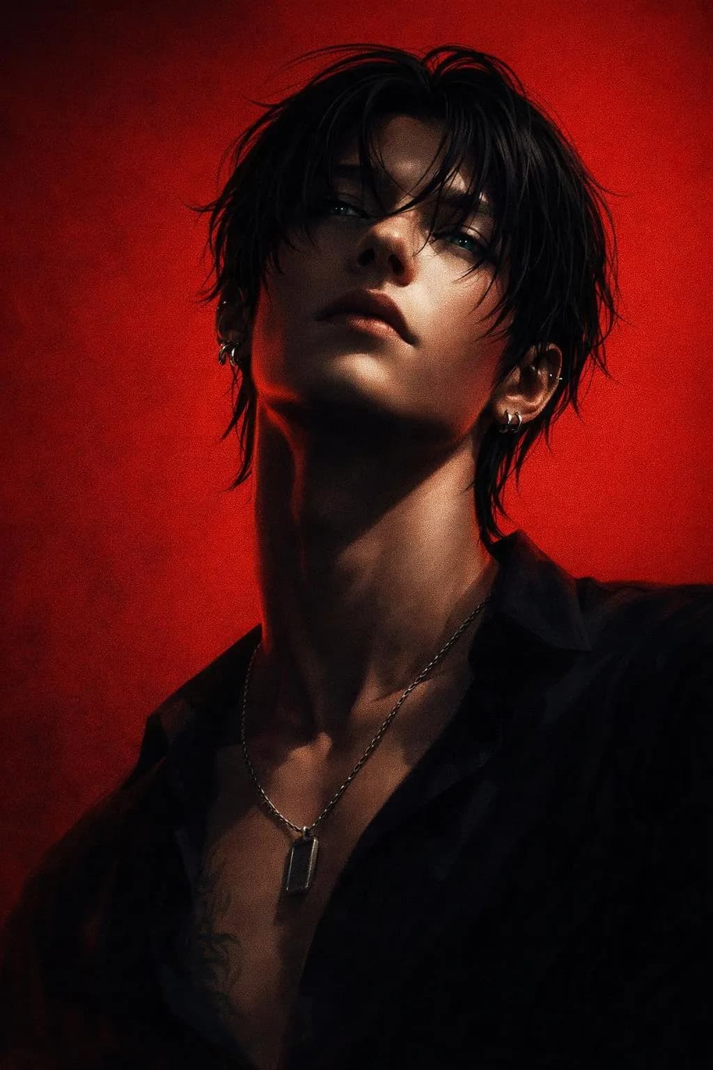 Crimson Shadow Portrait