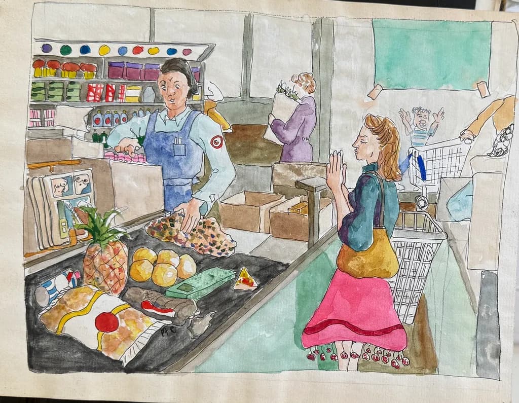 Grocery Checkout Scene