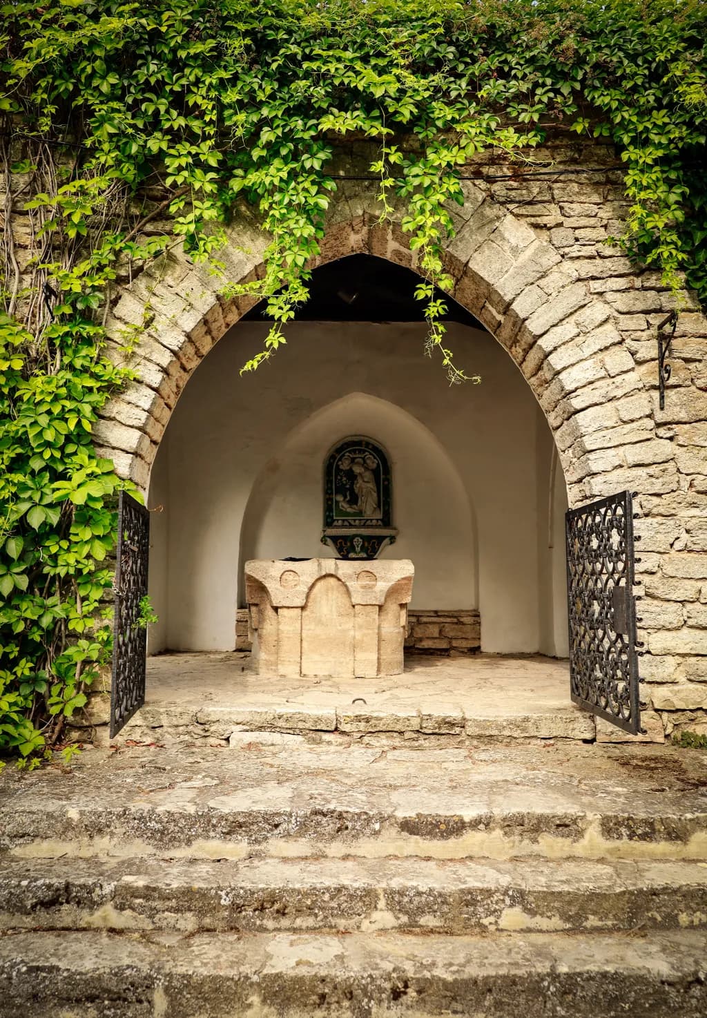 Ivy-Clad Stone Shrine