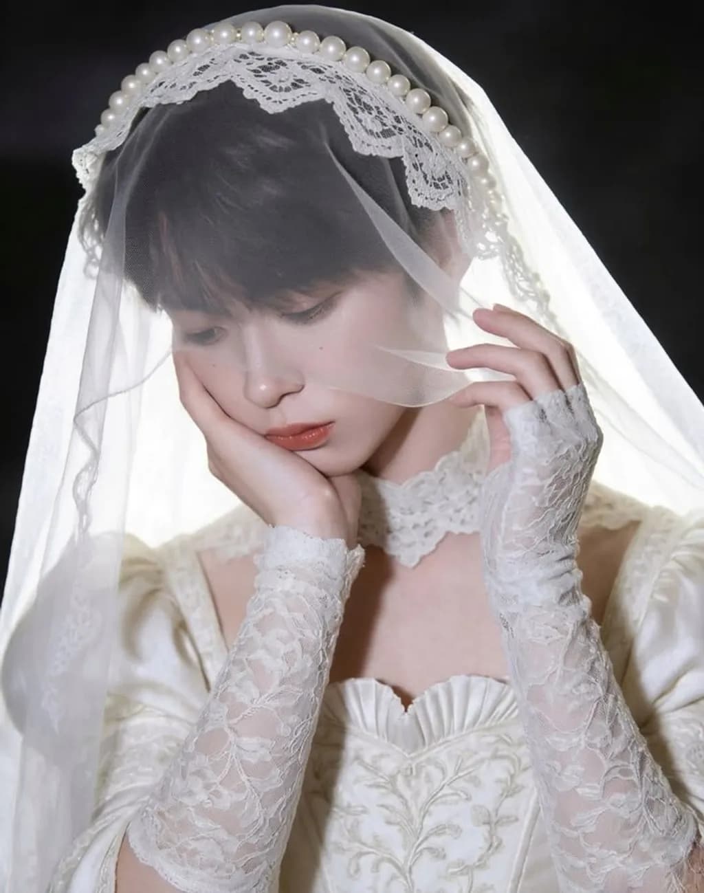 Pearled Veil Bride