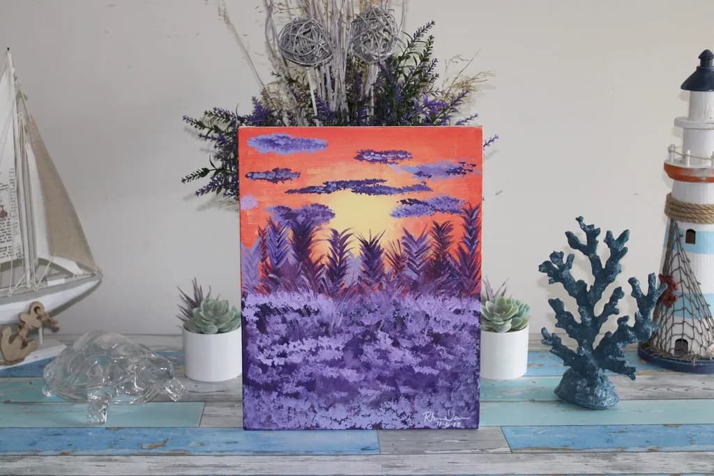 Purple Palm Sunset