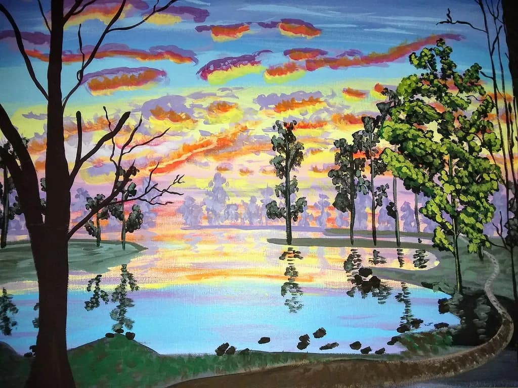 Sunset Lake Reflections