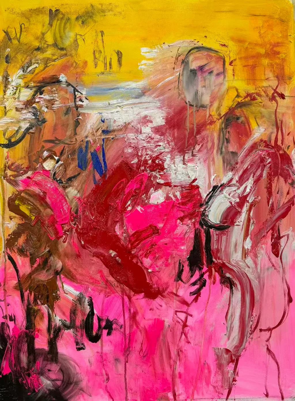 Crimson Figures in Gold
