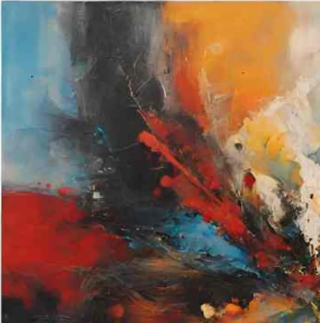 Ember and Azure Abstract