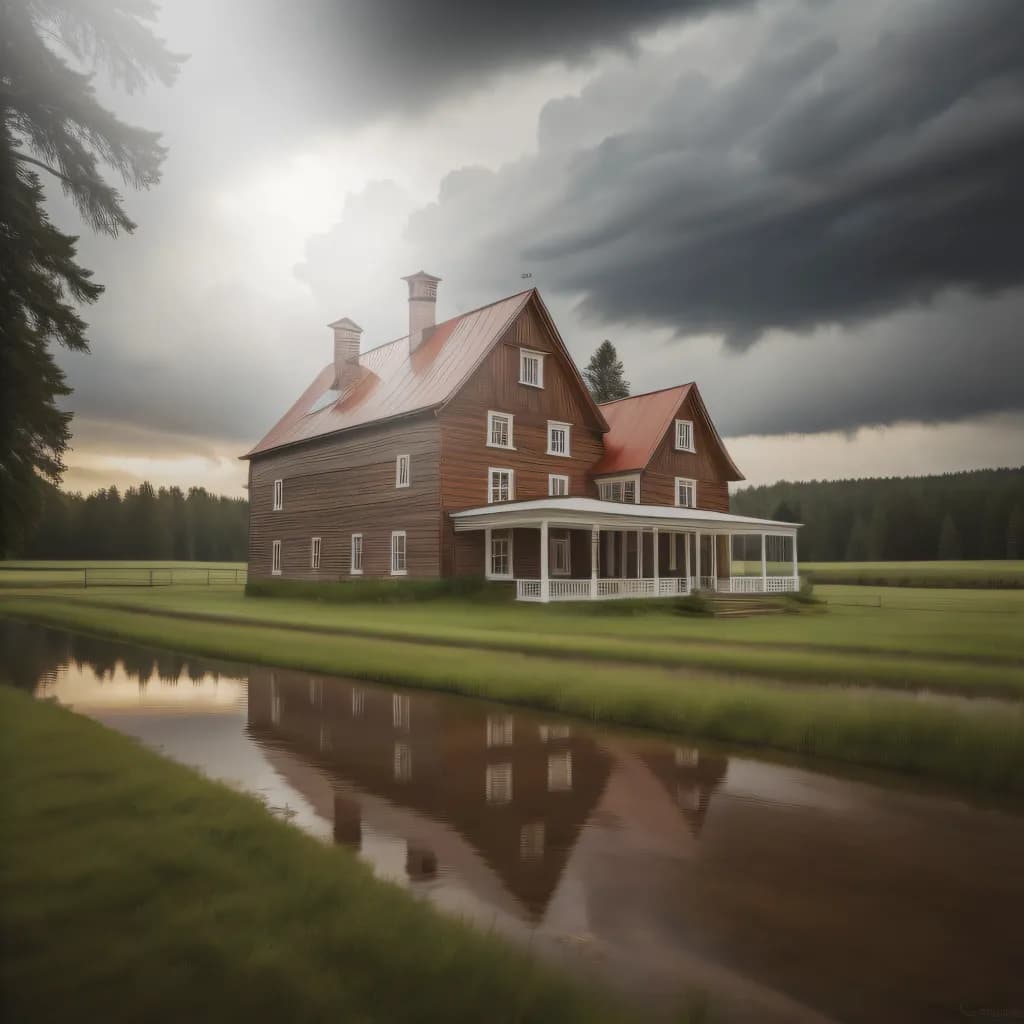 Storm Over the Farmhouse