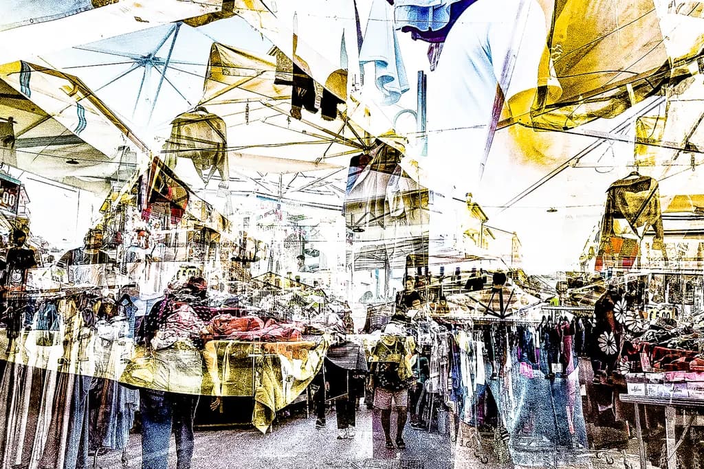 Colorful Market Stalls