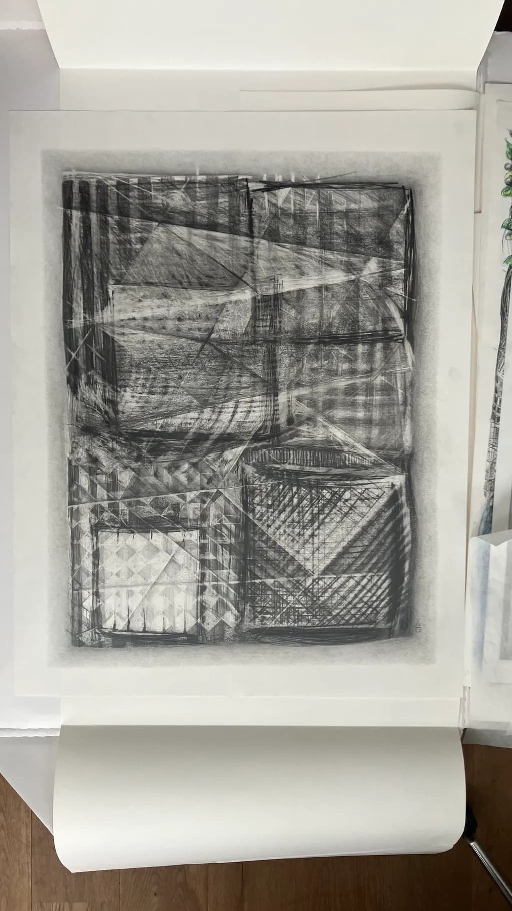 Geometric Tangle in Charcoal