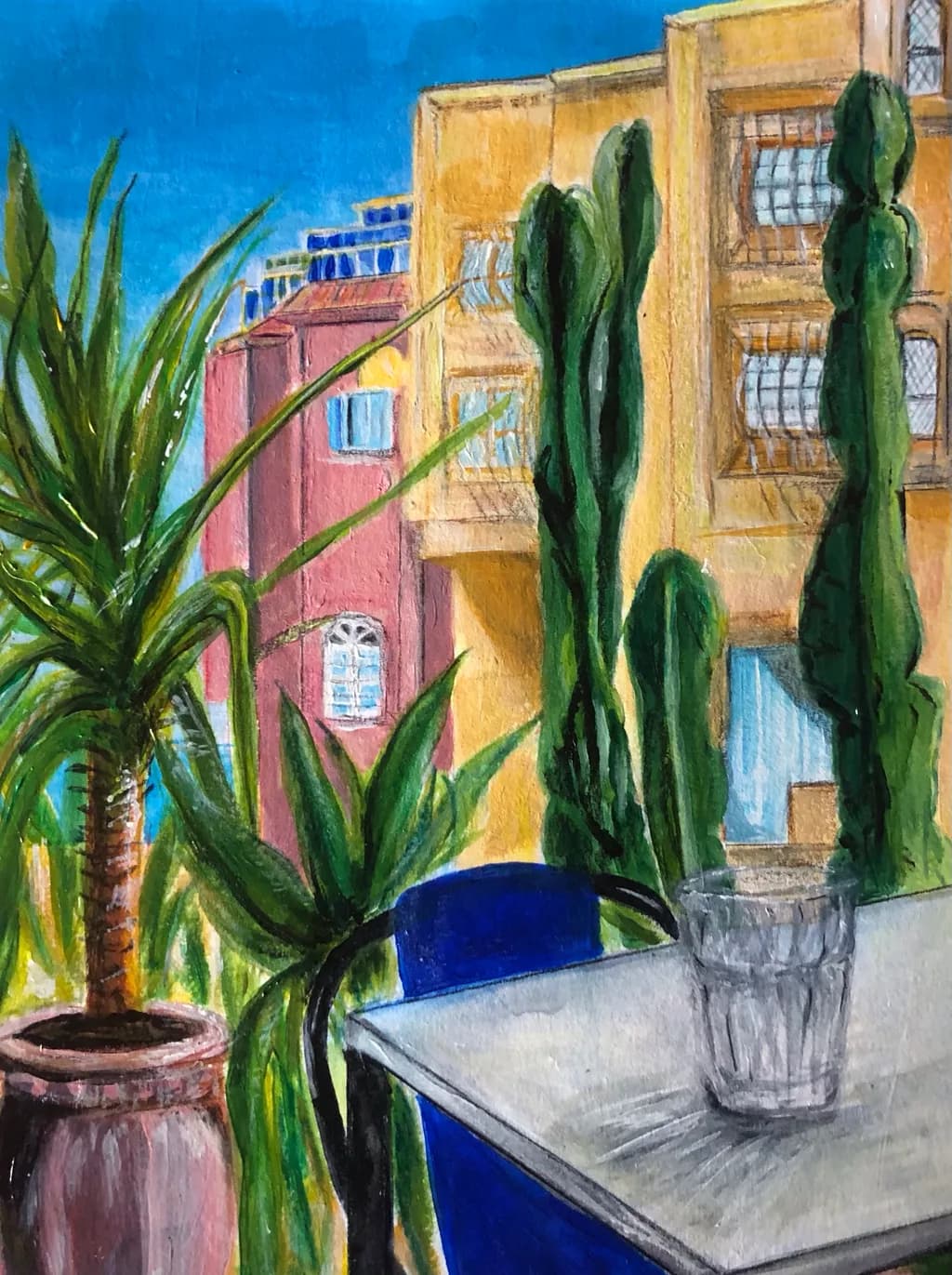 Rooftop Garden Cityscape