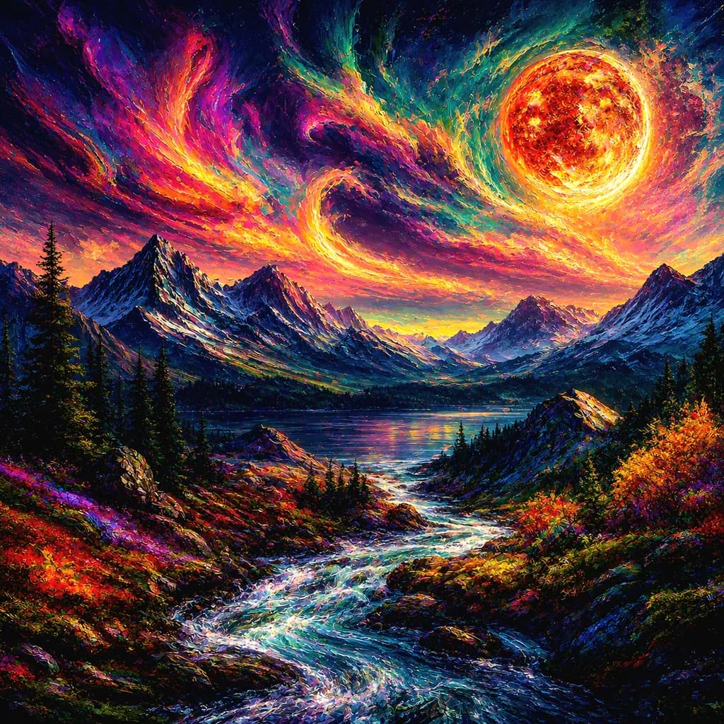 Cosmic Mountain Lake