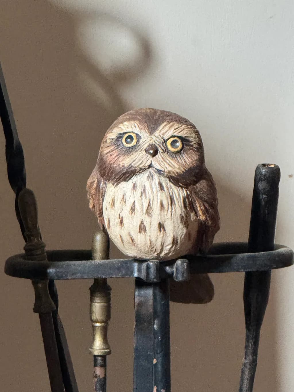 Owl on Iron Railing