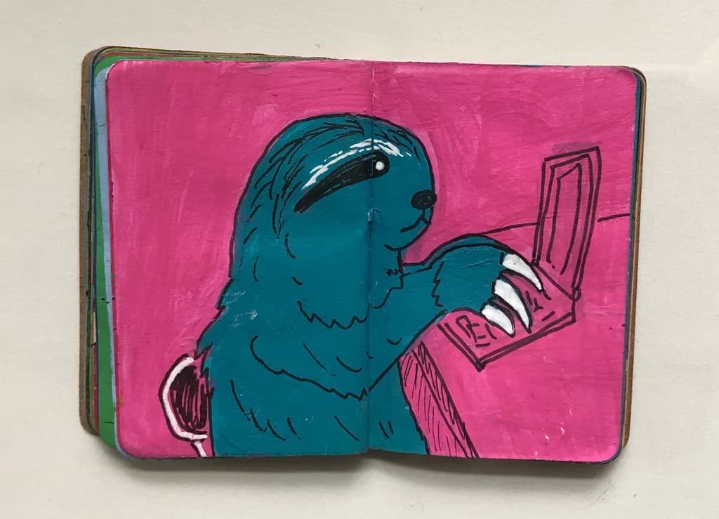 Blue Bear at the Piano