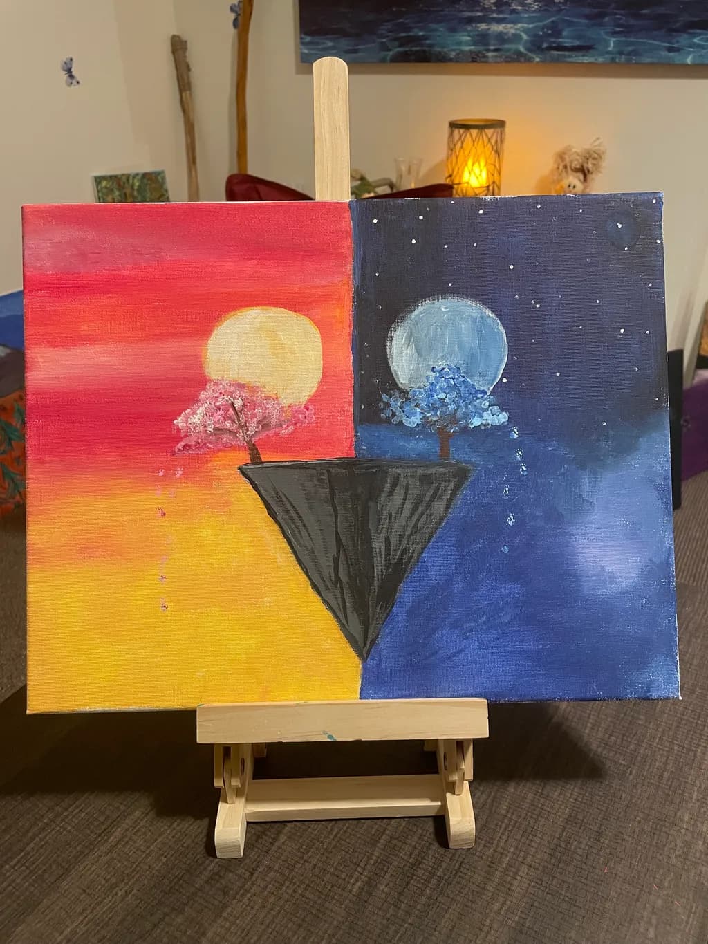 Sunset and Moonlight Trees