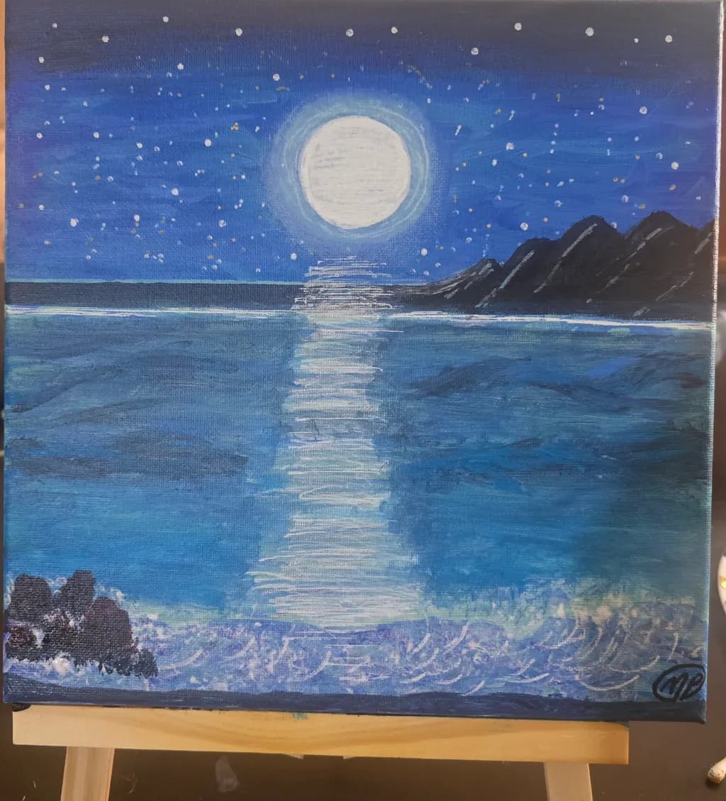 Moonlit Mountain Sea