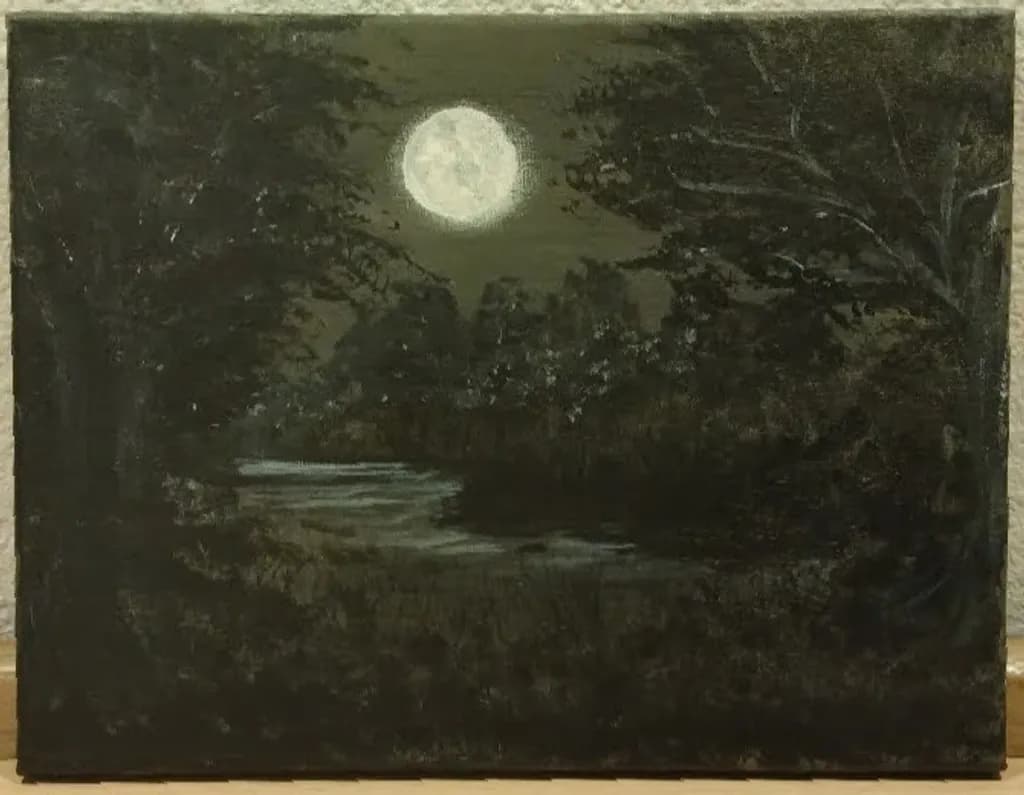Moonlit Forest Stream