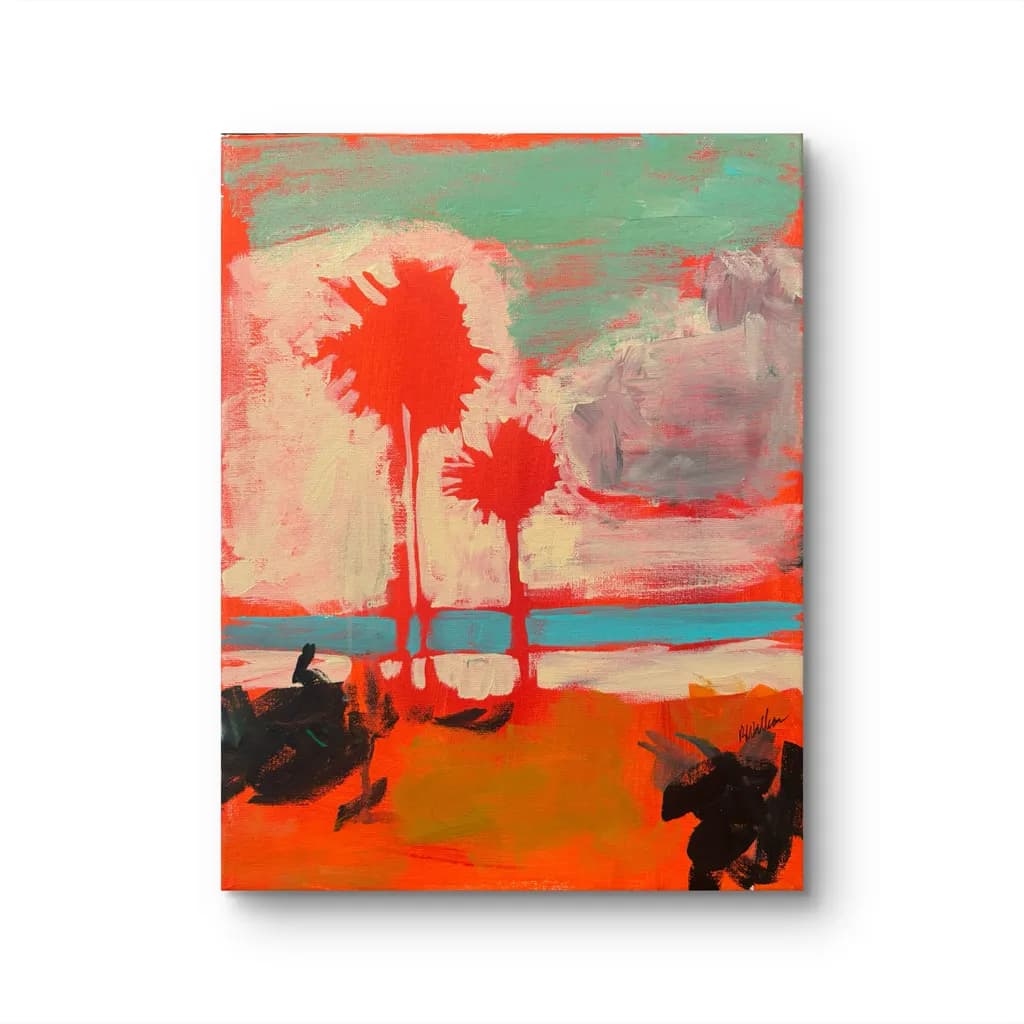 Crimson Trees by Water