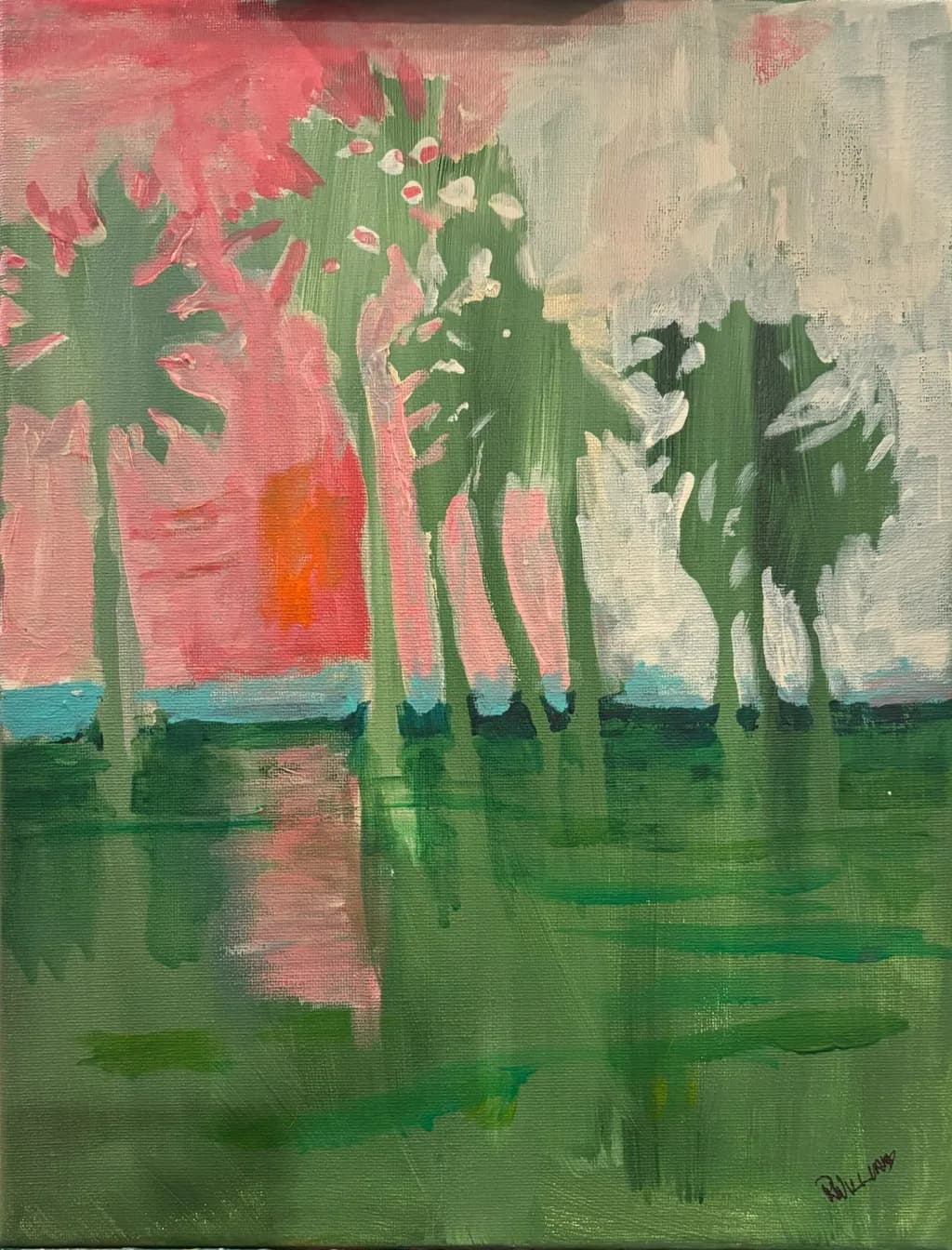 Coral Floral Reflection