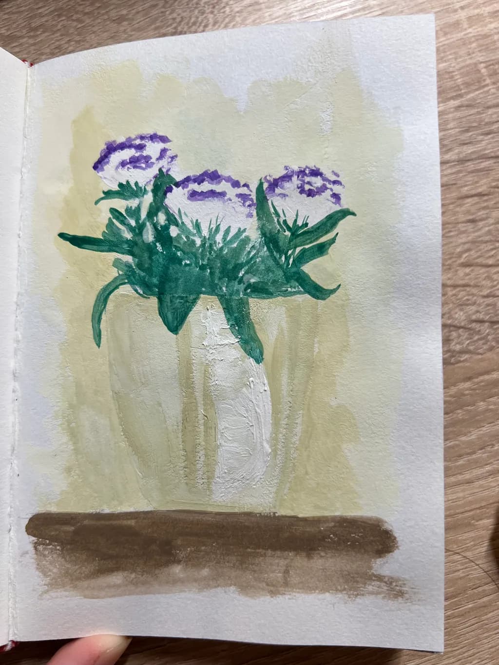 Purple Flowers in a Glass Vase