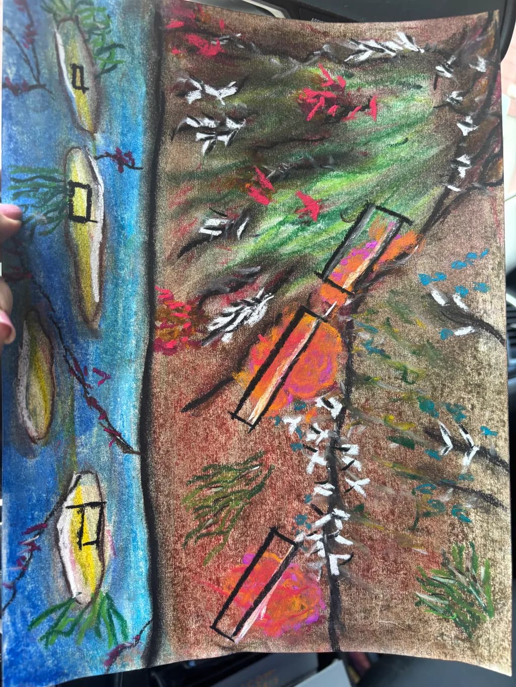 Birds Over the Garden Pond
