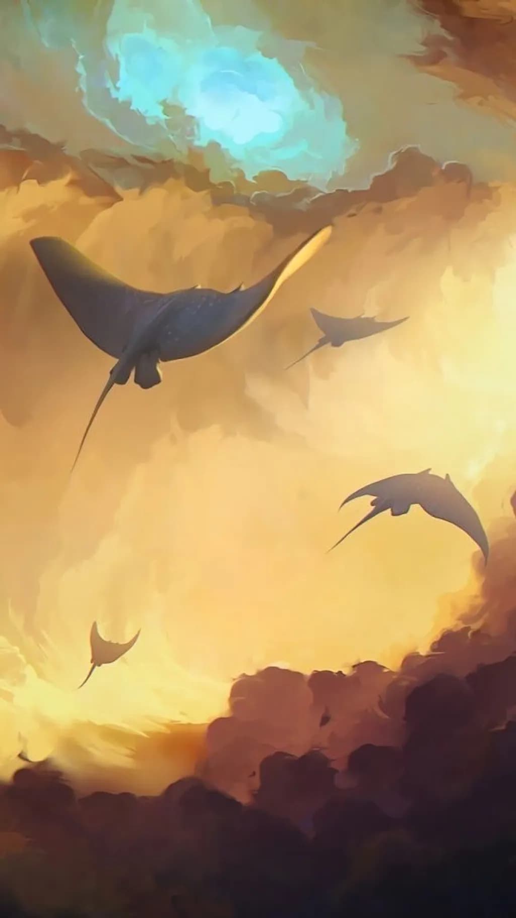 Ray Flight at Sunset