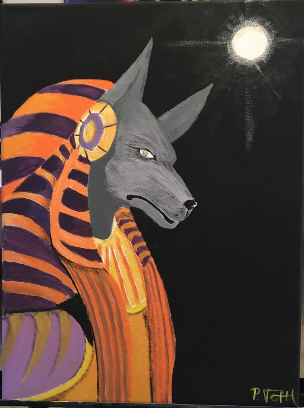 Moonlit Anubis Cat