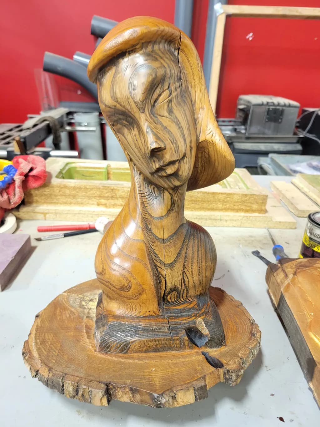 Carved Wood Portrait