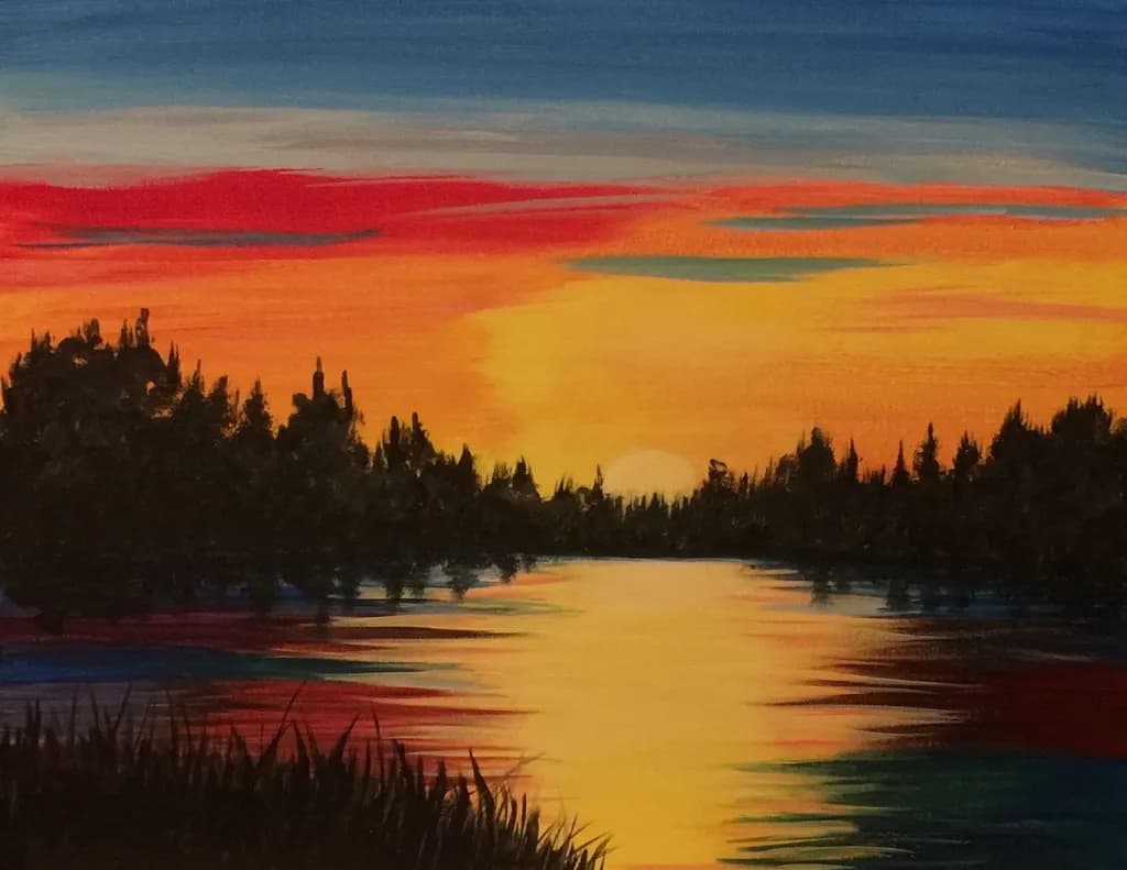 Sunset Forest Reflection