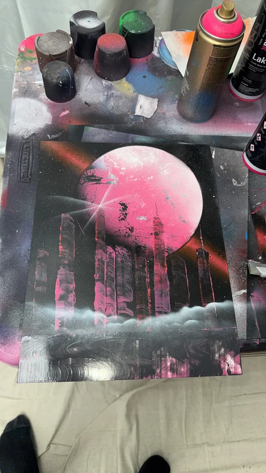 Pink Moon Cityscape