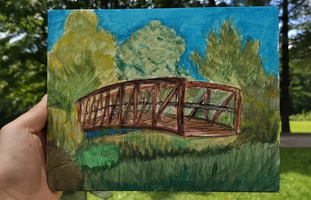 Red Bridge Over Creek