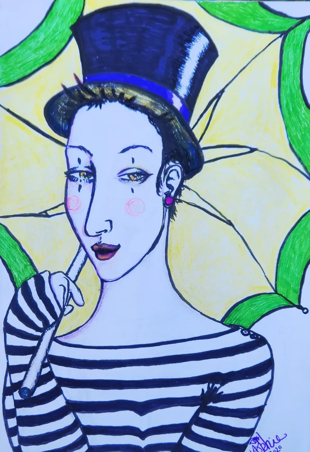 Green Umbrella Portrait