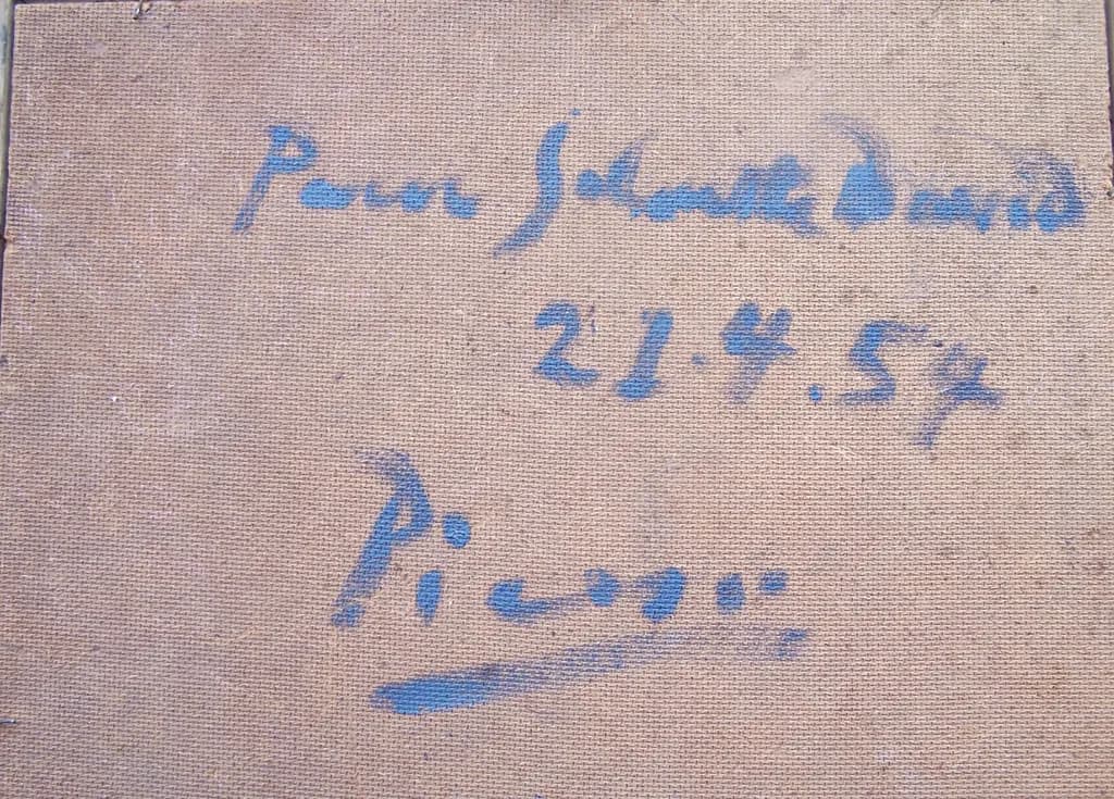 Blue Handwritten Inscription