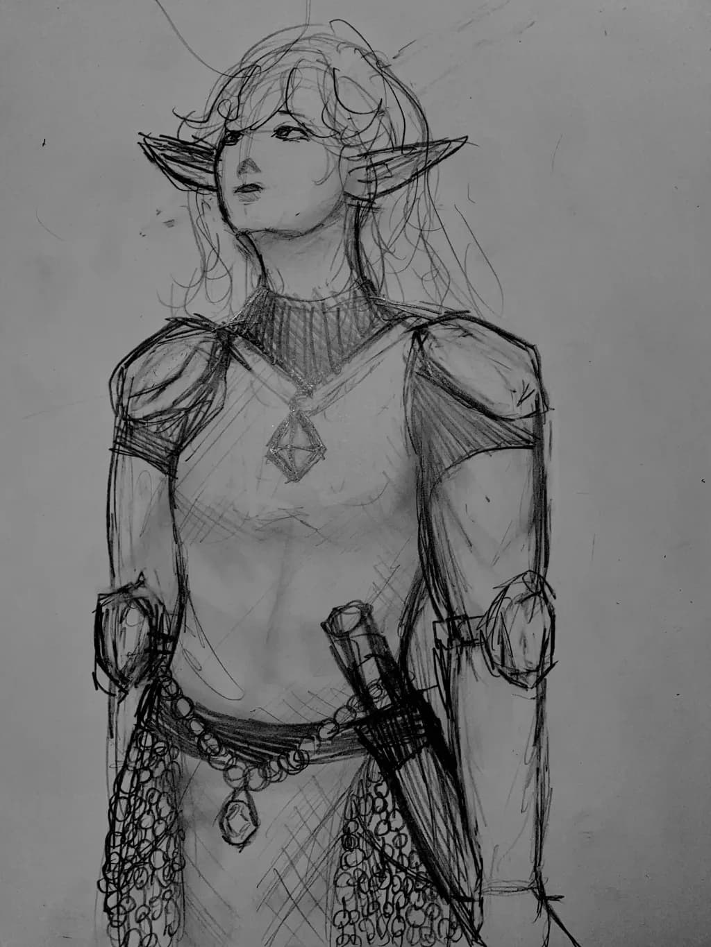 Elven Swordswoman Sketch