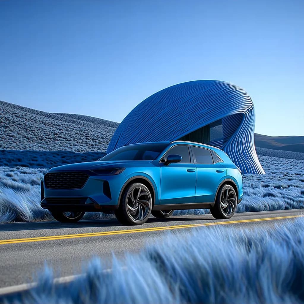 Blue SUV Sculpturescape