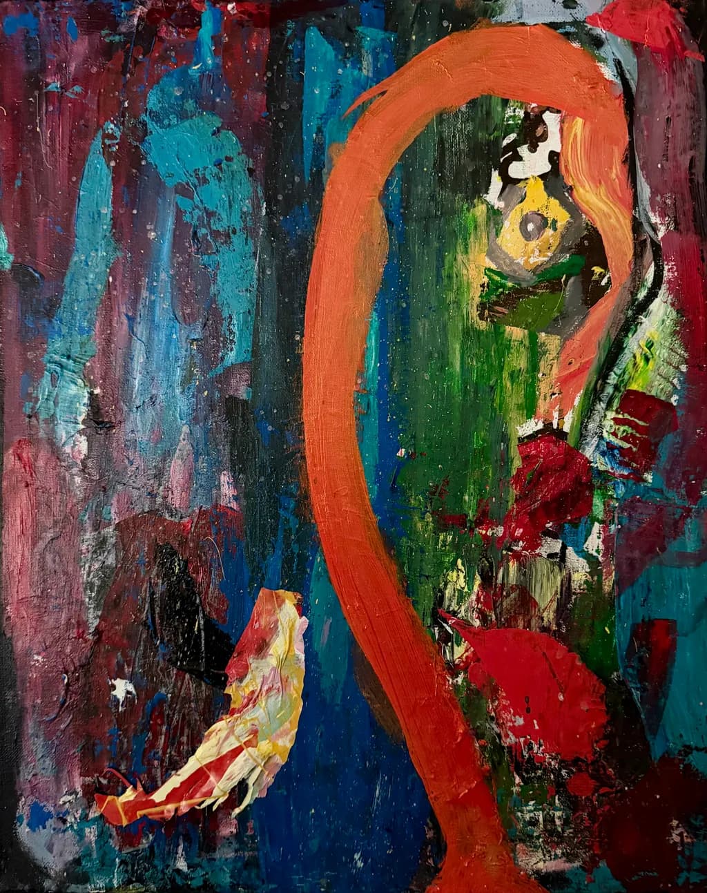 Abstract Portrait in Orange Frame